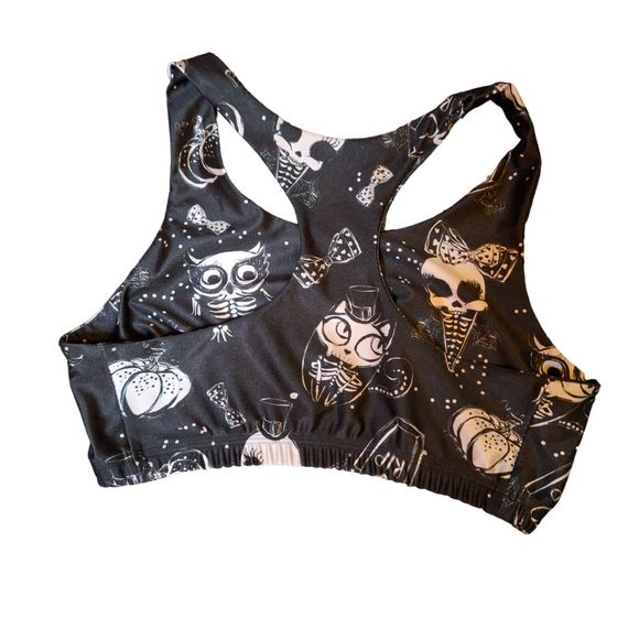 Pineapple Clothing Spooktacular Lucy Black Yoga Pants & Sports Bra 2 Pc Set, L - Picture 4 of 9